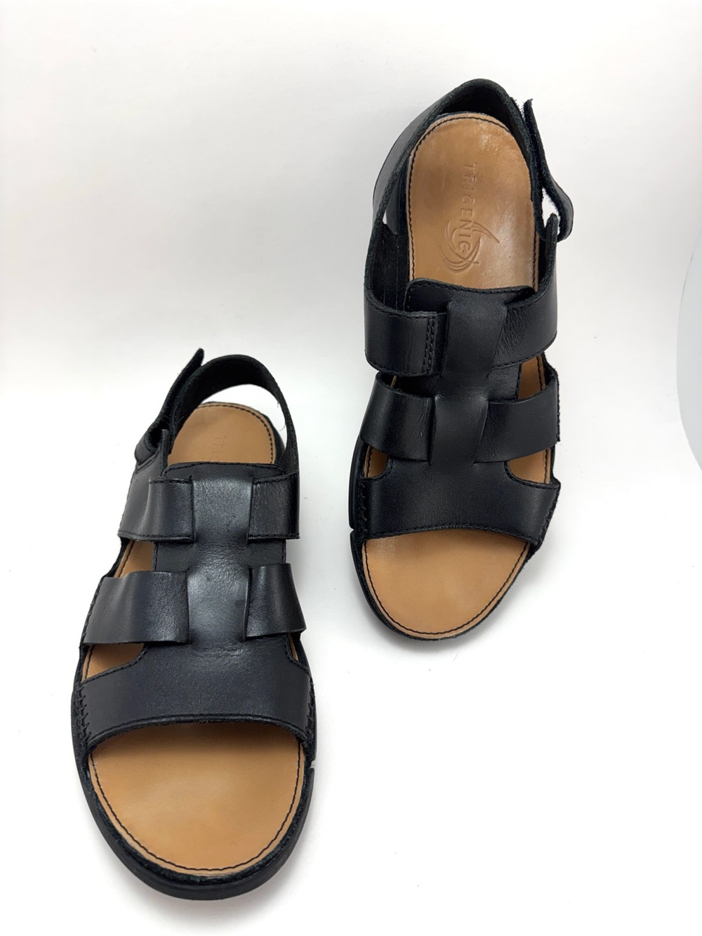 💖  Clark’s Trigenic Black Leather Slide Sandals, Sz 8